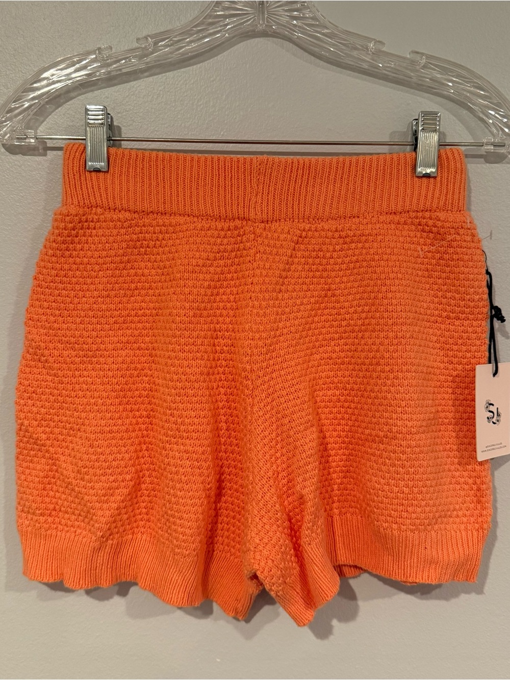 Sincerely Jules Orange High-Waist Knit Shorts